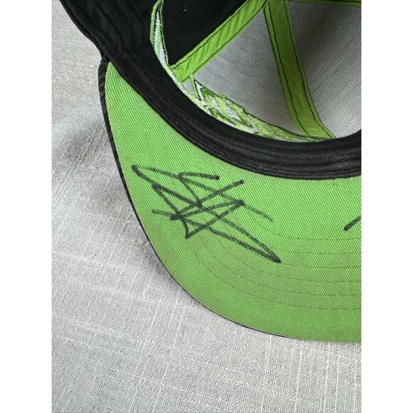 Mountain Dew Hat Cap Embroidered Logo Black Gray Green 2012 *Signed* - Picture 11 of 14